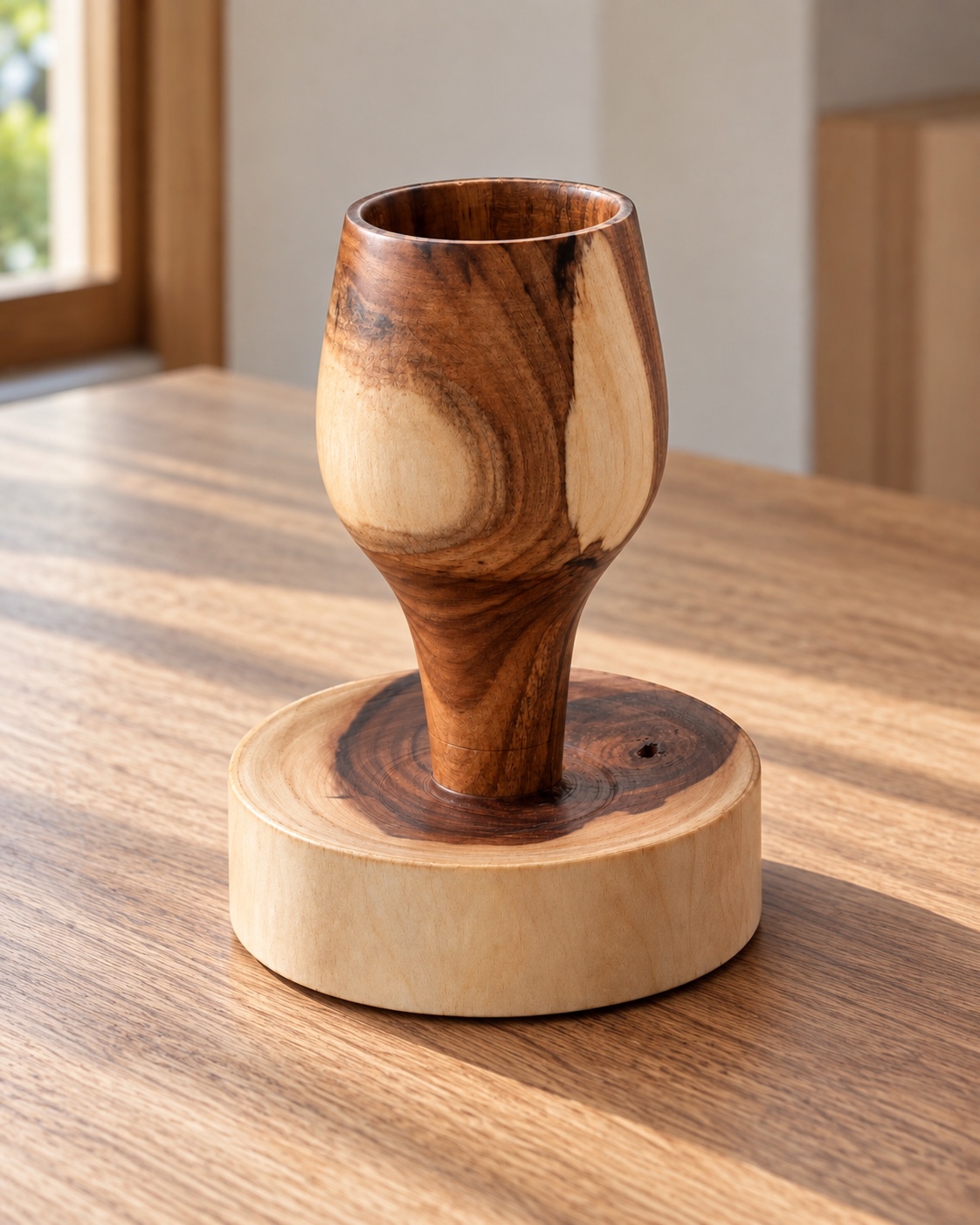 Coquetier tourné en bois